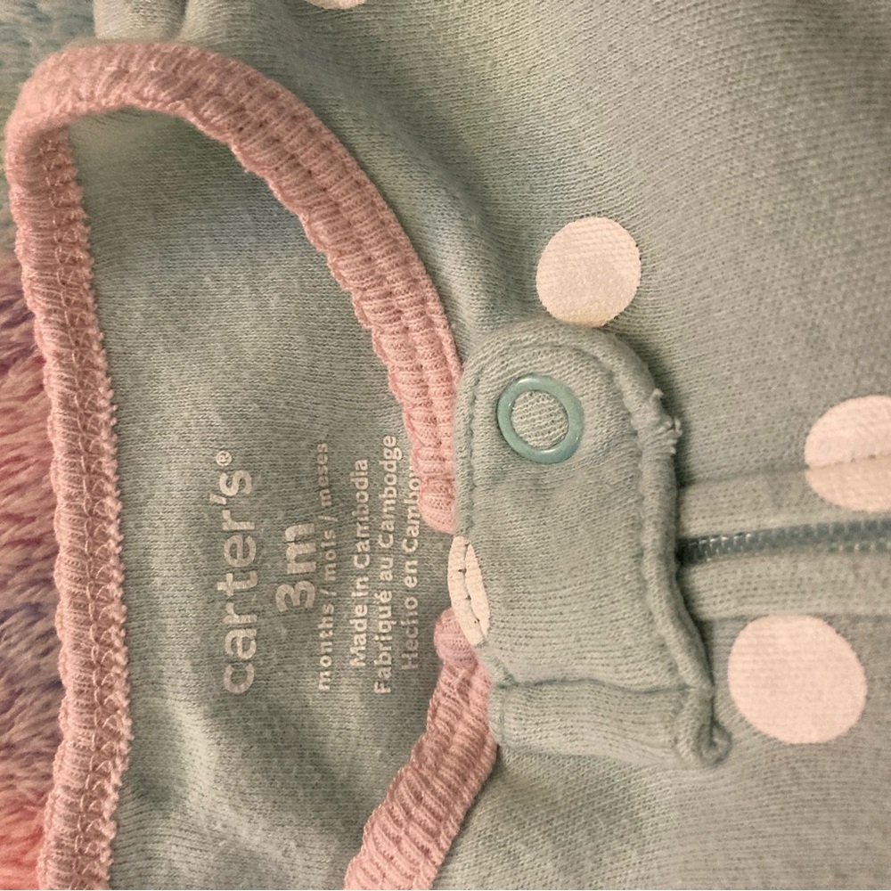 Carter's Blue Onesie with White Polka Dots